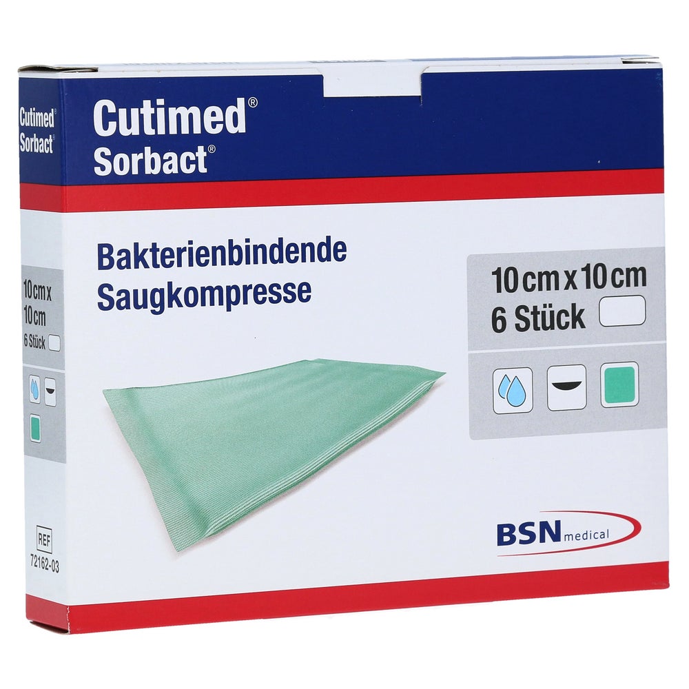 Cutimed Sorbact Saugkompressen 10x10 cm 6 St