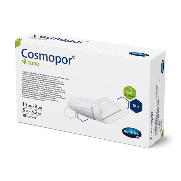 Cosmopor silicone Wundschnellverband 15 x 8 cm 10 St