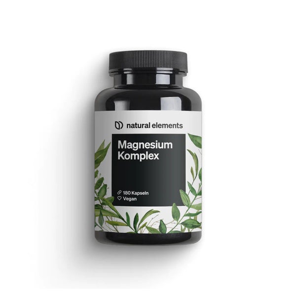 Magnesium Komplex - Premium: Aus 5 hochwertigen Verbindungen - 400mg elementares Magnesium pro Tagesdosis - Laborgeprüft, vegan, hochdosiert 180 St
