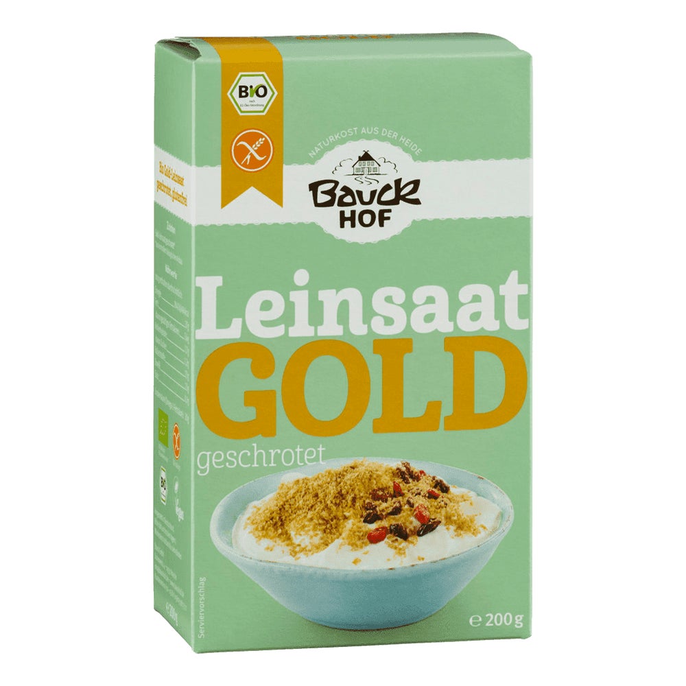 Bauck Mühle Bio Leinsaat Gold, geschrotet, glutenfrei 200 g