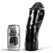All Black - Glatter dunkler Dildo ohne Hoden