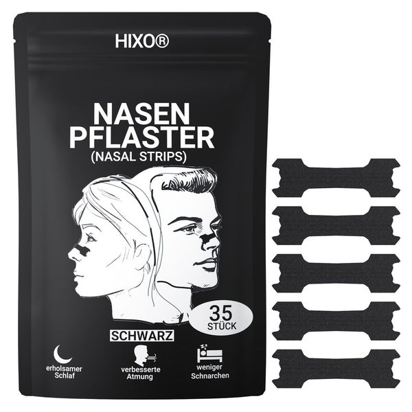 HIXO Nasenpflaster Schlaf & Sport Schwarz 35 St