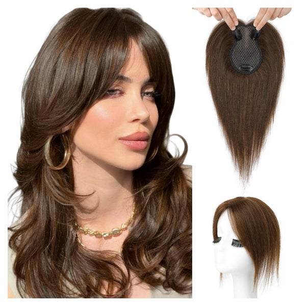 Echthaar Topper Frauen Clip in Pony Haarteil 3D 360 26 CM Mi 1 St