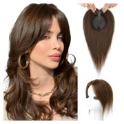 Echthaar Topper Frauen Clip in Pony Haarteil 3D 360 26 CM Mi 1 St