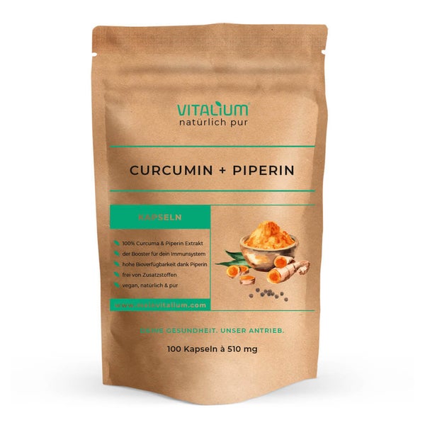 meinVitalium - Curcumin + Piperin Extrakt Kapseln 100 St