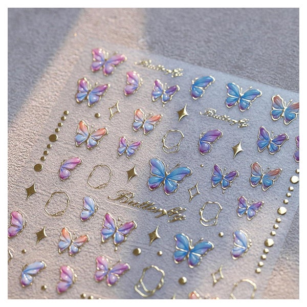 Nagelsticker 3D Schmetterling selbstklebend 5D Stereoskopisc 1 St