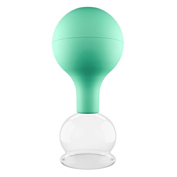 Pulox Schröpfglas aus Echtglas mit Saugball - 40mm in Grün 1 St