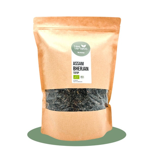 teeverliebt - Assam Bherjan TGFOP loser Bio Grüntee | 1kg 1000 g