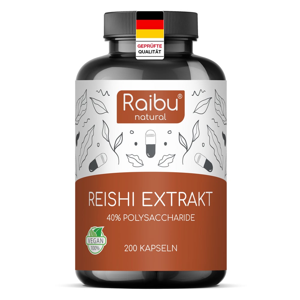 Reishi Kapseln mit Vit C, Hochdosiert - RAIBU 200 St