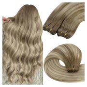 Extensions Echthaar Ombre Hellbraun Blond 2-Weft-3-#8A 60 8A 1 St