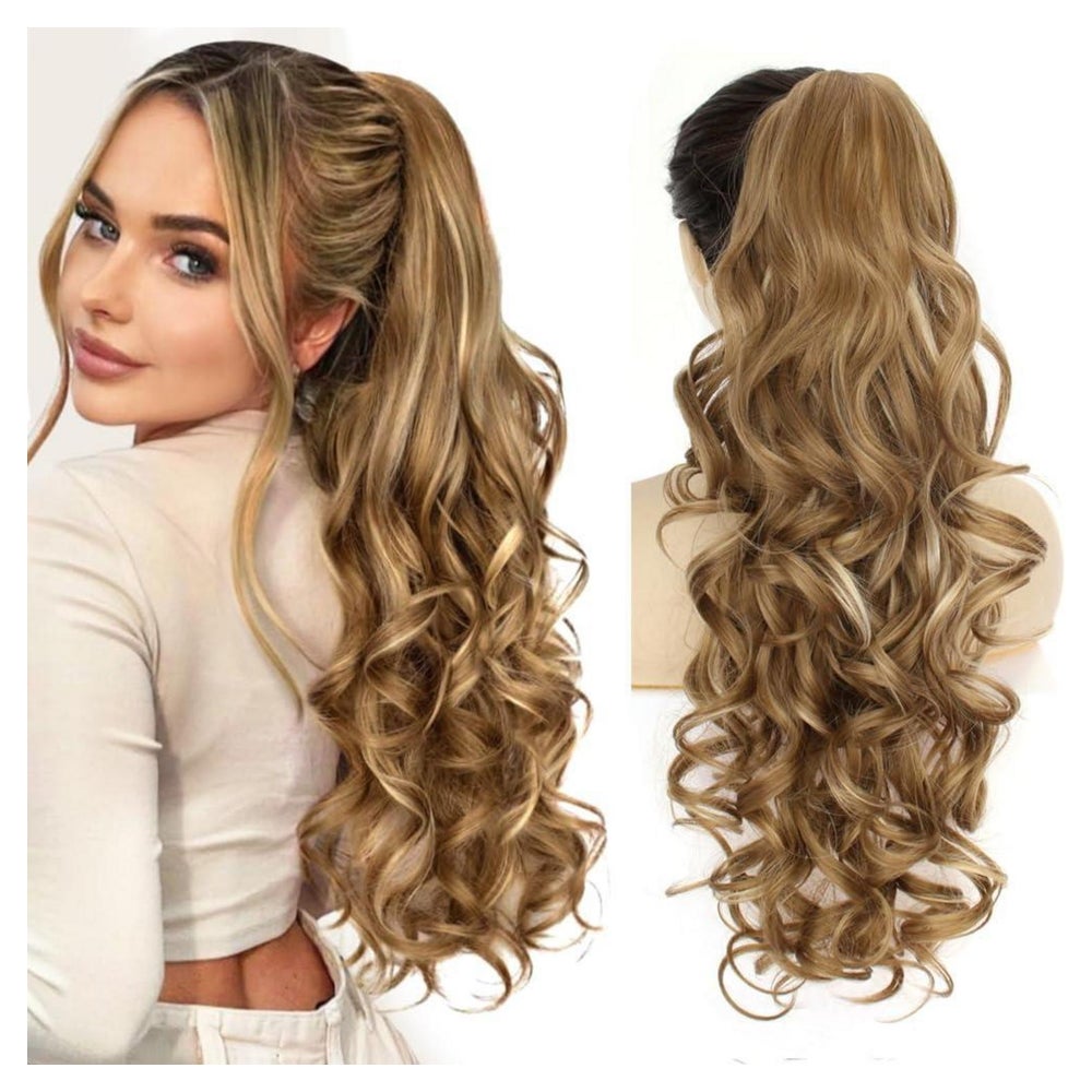 Pferdeschwanz Haarteil Clip 66cm Mittelblond mit blonden Hig 1 St
