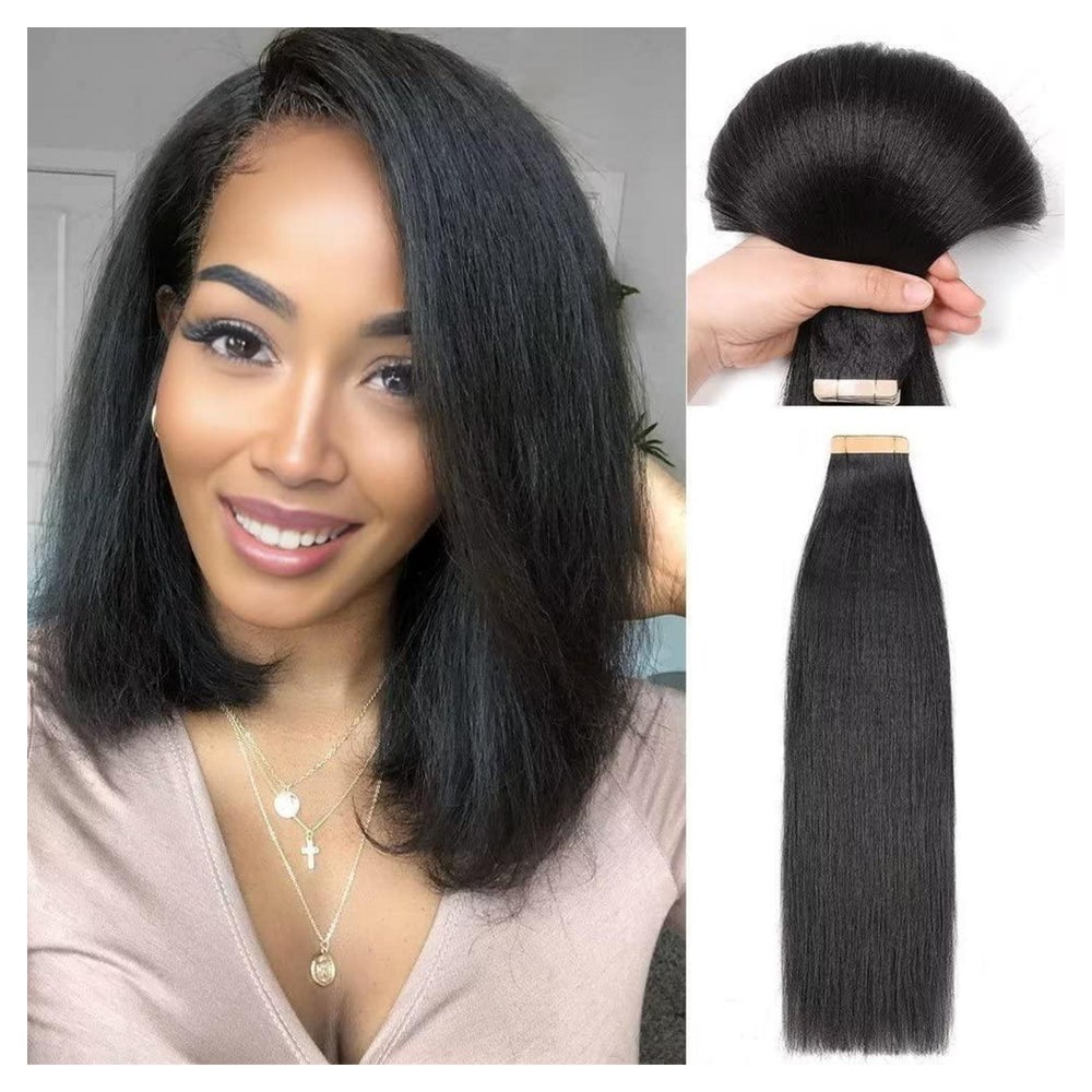 Tape Extensions Echthaar TapeIn Yaki 1B#-YK 12zoll-30.5cm(40 1 St