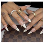 Künstliche Fingernägel Stiletto French Aurora Chrome L1 1 St