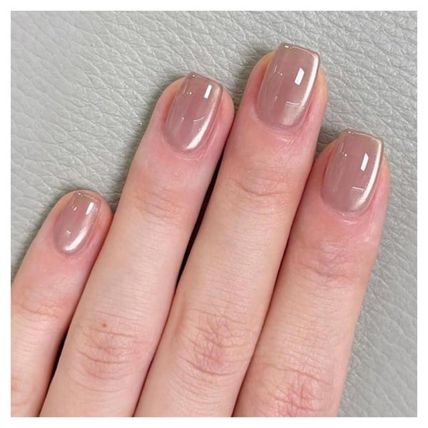 Fake Nails Kurz Square Nudefarben Cat Eye Magnetic CA-B13 1 St