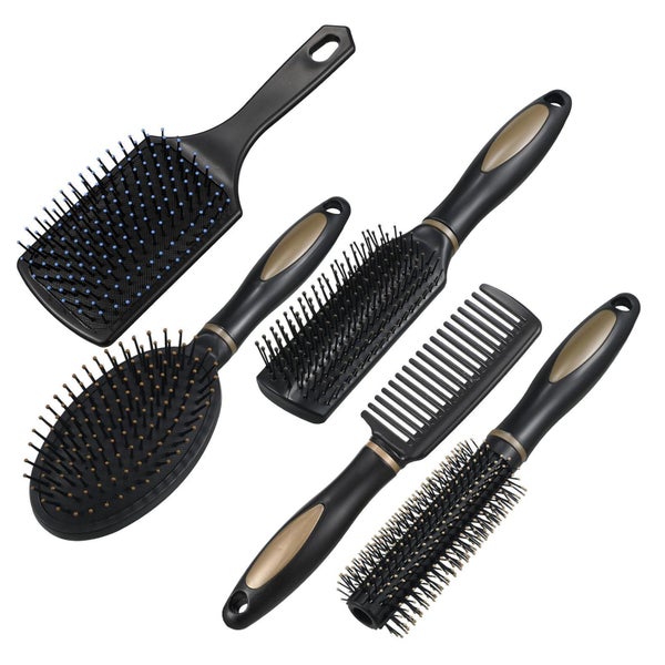 5er Set Haarbürsten Rund Oval Gerade Kamm Entlüftung Massage 1 St