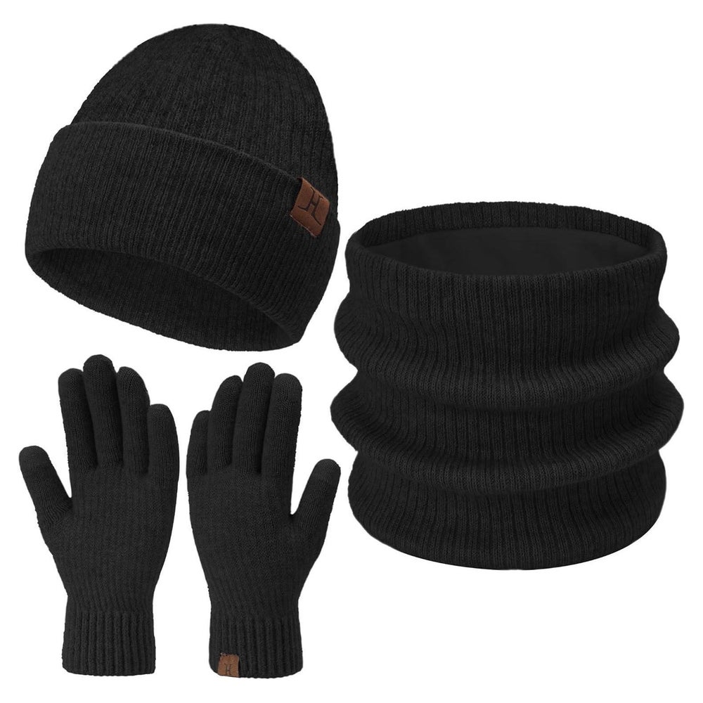 Mütze Beanie Damen Herren Unisex Schal Schlauchschal 3 Stück 1 St