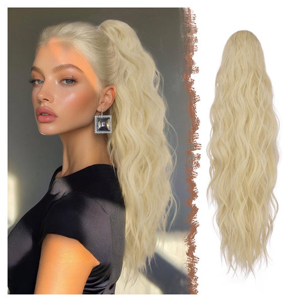 Pferdeschwanz Haarteil Extensions 24 613# Bleiches Aschblond 1 St