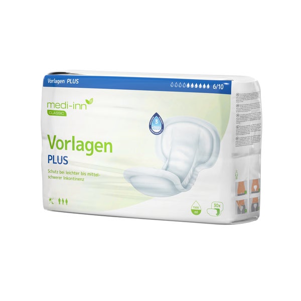Medi-Inn Inkontinenz-Vorlagen PLUS, 6 Tropfen, Unisex-Passform, weiß 30 St