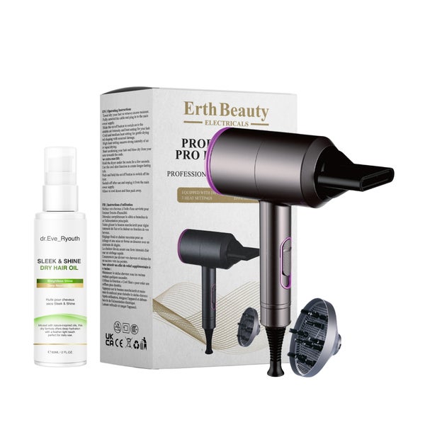 Professioneller Haartrockner + SLEEK & SHINE Trockenhaaröl 60 ml 300 g
