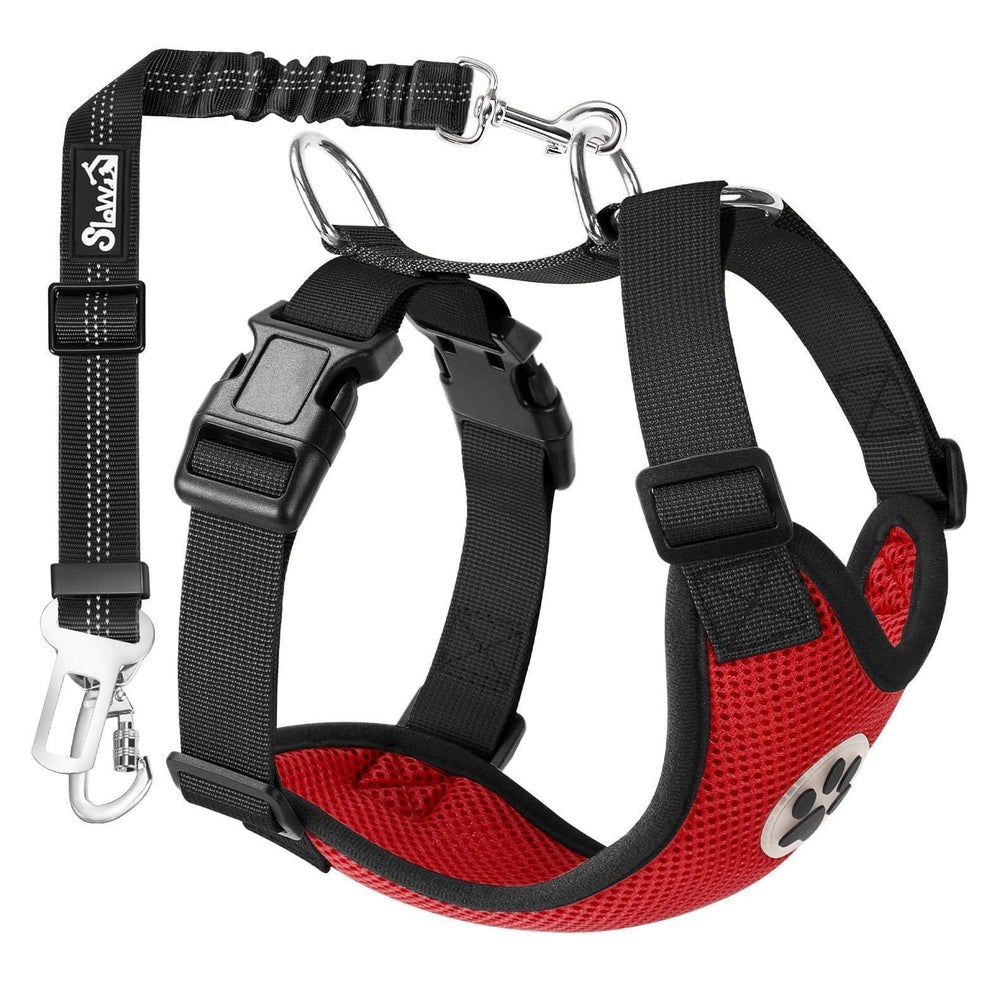 Hundegeschirr Sicherheitsgurt Auto Karabinerhaken XS Rot 1 St