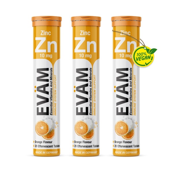 Zink Brausetabletten 10mg Immunsystem Haut 3er Pack 60 St