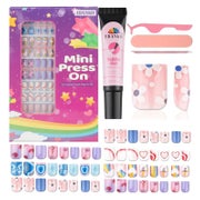 Nagelset Falsche Nägel Kinder 5er Herz rosa Regenbogen Quadr 1 St