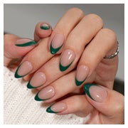 Künstliche Nägel Press on Gel French Tip 30 Kurz Dunkelgr&#x 1 St