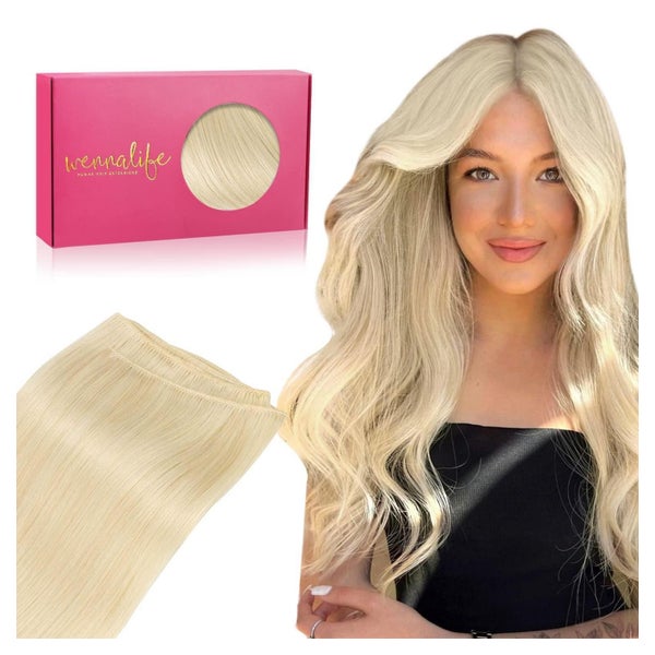 Tressen Echthaar Remy Weft Einnähen 40cm-80g 4-Weft#60A Plat 1 St