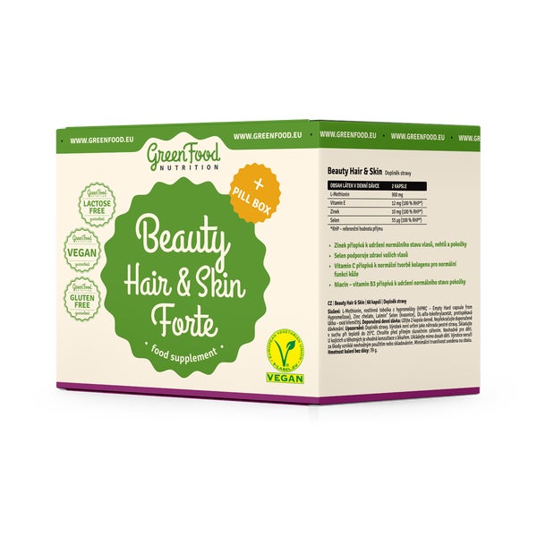 GreenFood Nutrition Beauty Hair & Skin Forte + Pillbox 1 St