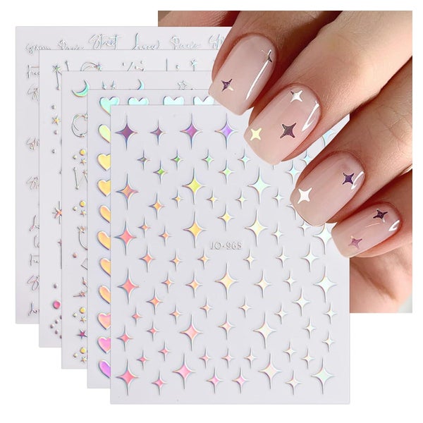 Nagelsticker Aurora 12 Blatt selbstklebend holografisch Ster 1 St