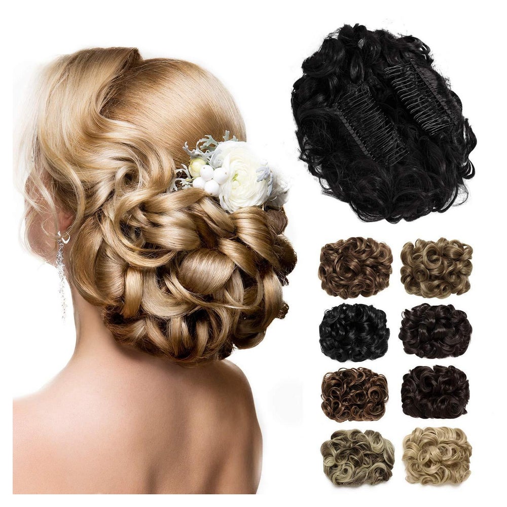 Haarteil Dutt Scrunchie Updo Haarverlängerung Kämme Natursch 1 St