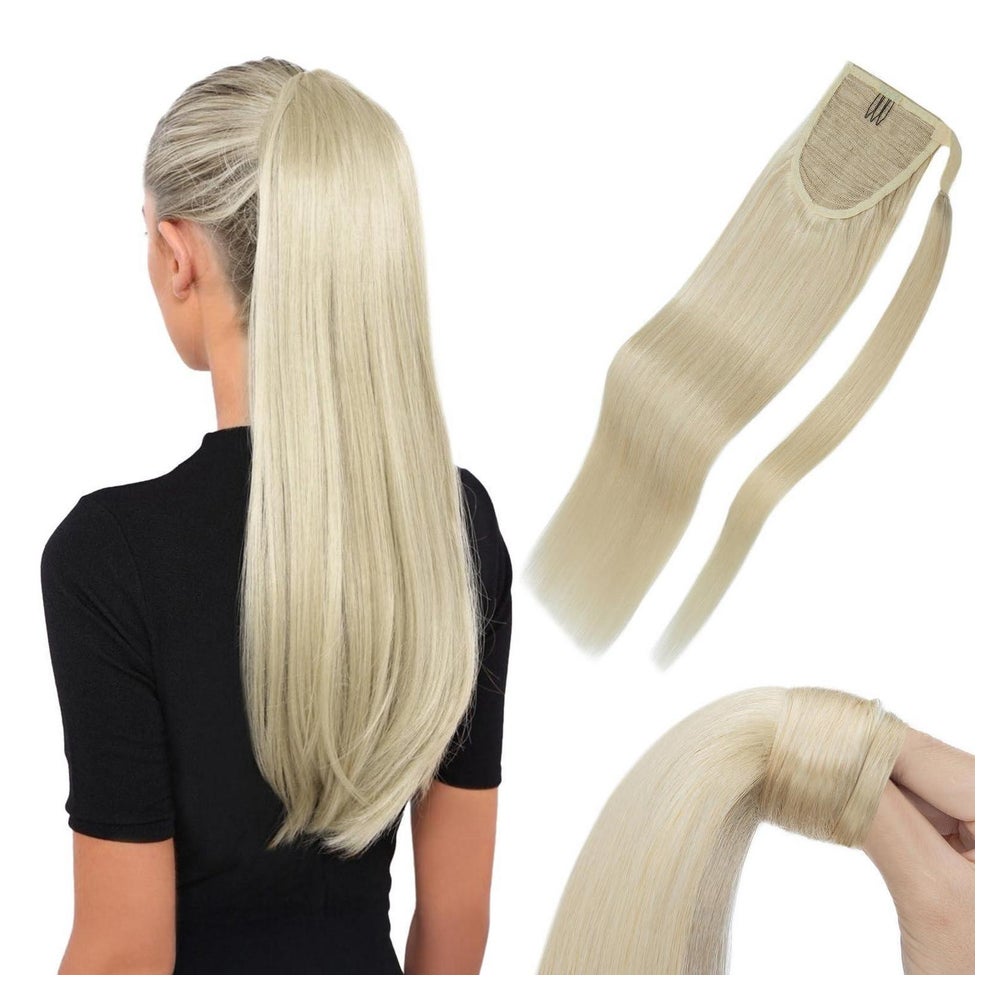 Pferdeschwanz Echthaar Haarverlängerung Klett 35 cm-80g 60 P 1 St