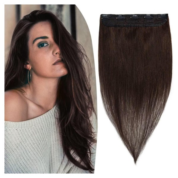 Extensions Clip in Echthaar Remy braun 5 Clips 25 cm-40 g Du 1 St