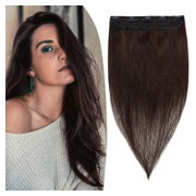 Extensions Clip in Echthaar Remy braun 5 Clips 25 cm-40 g Du 1 St