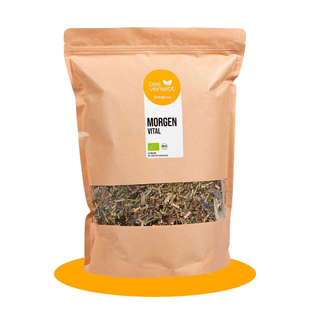 teeverliebt - Morgen Vital Bio loser Kräutertee Großpackung I Koffeinfrei, für den Start in den Tag | 1kg 1000 g