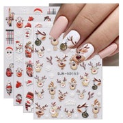 Nagelsticker 3D Schneeflocken selbstklebend 4 Blatt für Weih 1 St