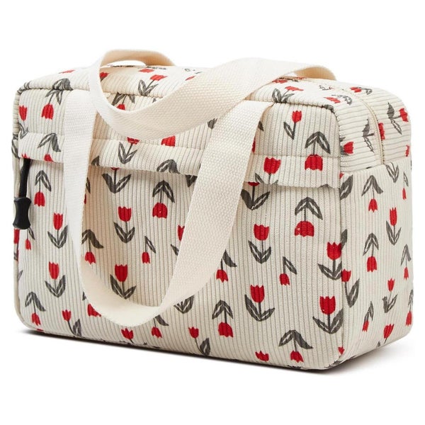 Kosmetiktasche Kulturtasche Cord Reise Damen groß Tulip gelb 1 St