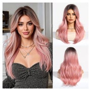 Perücke lang Vorhangpony Synthetik Ombre Damen Alltag Blass 1 St