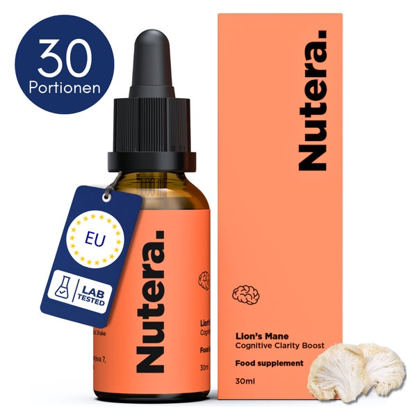 Lions Mane (Löwenmähne) Pilz-Extrakt 20:1 – hochkonzentrierte Tropfen mit 40% Beta-Glucanen aus 100% Fruchtkörpern 30 ml