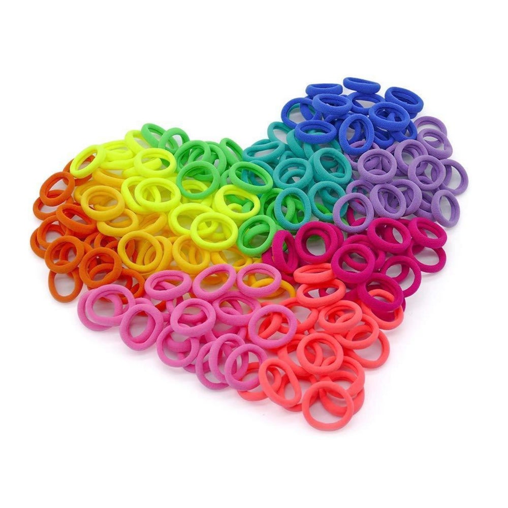200 Stück Mini Haargummis für Mädchen Kinder bunt elastisch 1 St