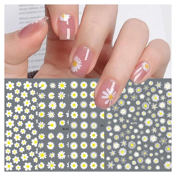 Nagelsticker Frühling Blumen 12 Blätter selbstklebend Gänseb 1 St