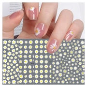 Nagelsticker Frühling Blumen 12 Blätter selbstklebend Gänseb 1 St