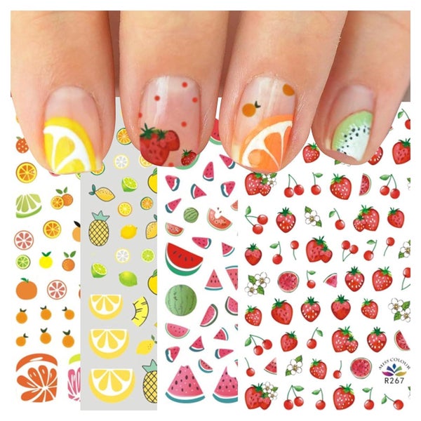 Nagelsticker 10 Blatt selbstklebend für Mädchen Regenbogen n 1 St