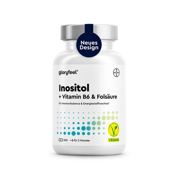 gloryfeel®  Inositol Kapseln - Myo Inositol mit Vitamin B6 und Folsäure 200 St