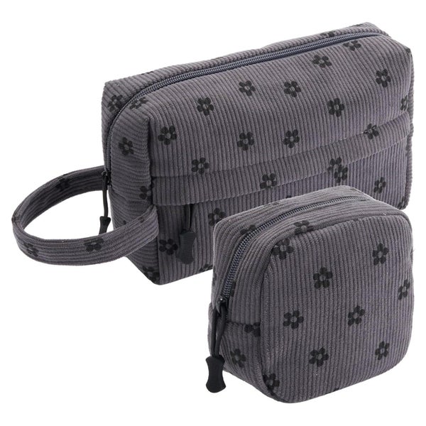 Kosmetiktasche Damen Kulturtasche Set Kosmetikbeutel Grau-2s 1 St