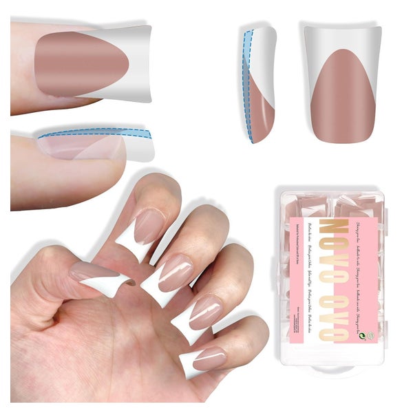 Nagelspitzen Duck Short Duck Nails White French Tip Brown Pi 1 St