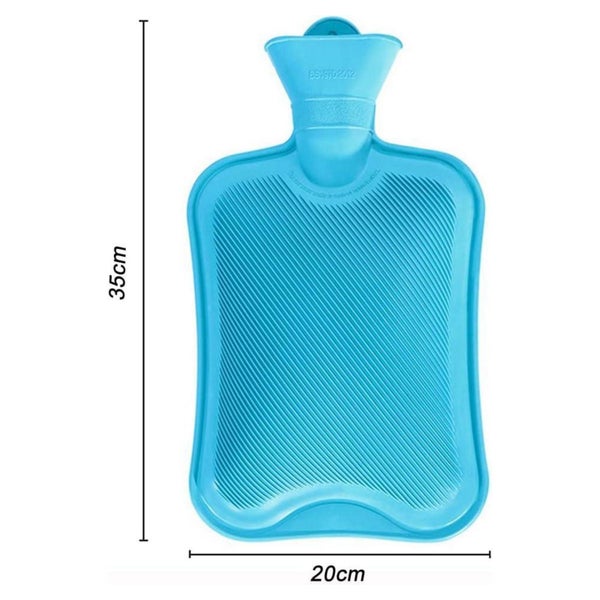 Wärmflasche ohne Bezug 2L Blau Naturkautschuk Bettflasche 1 St