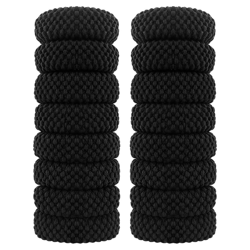 16er Set Schwarz Breite Baumwolle Haargummis Elastisch für D 1 St