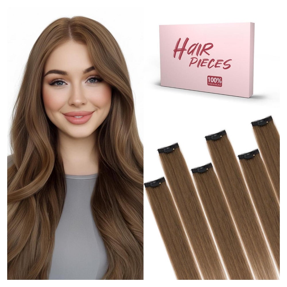 Clip in Extensions Echthaar Remy 35 cm - 36g Mittelbraun #4 1 St