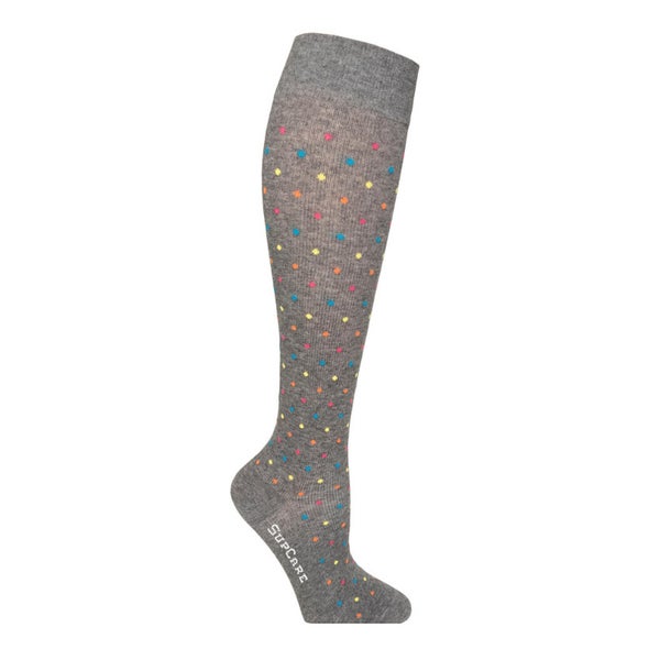 SupCare Stützstrümpfe Baumwolle Grau bunte Dots  Gr 40-42 2 St